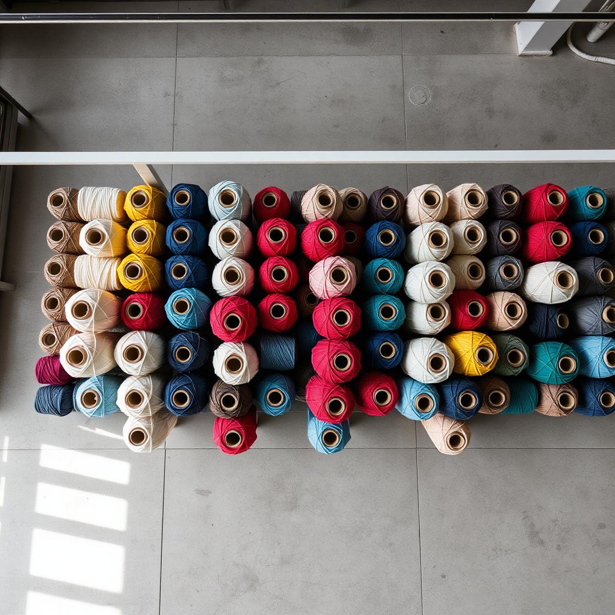 Cotton yarn cones ready for production